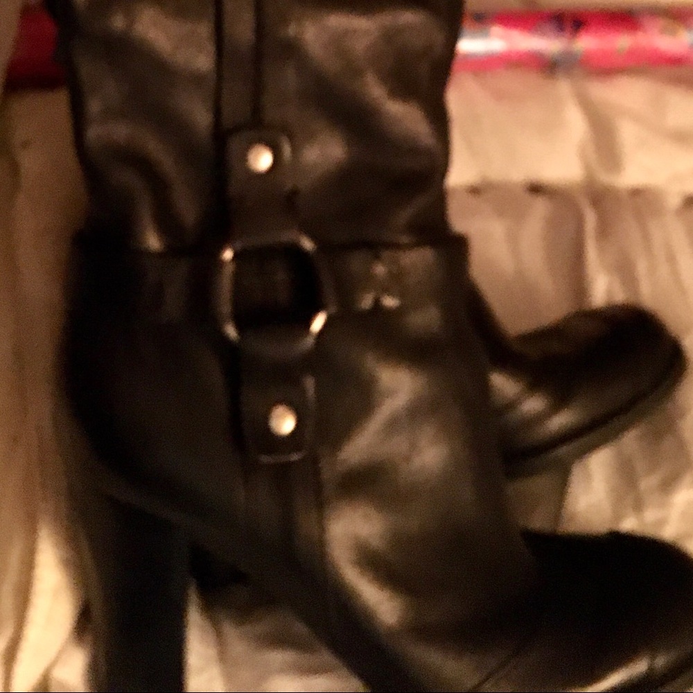 COPY - Black Leather High Heeled boots from Nine West